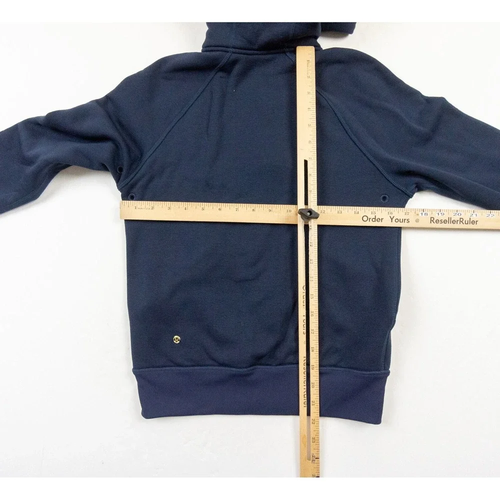Lululemon Sweatshirt Womens 4 Blue Hoodie Full Zip Stretch Sweater Outdoors